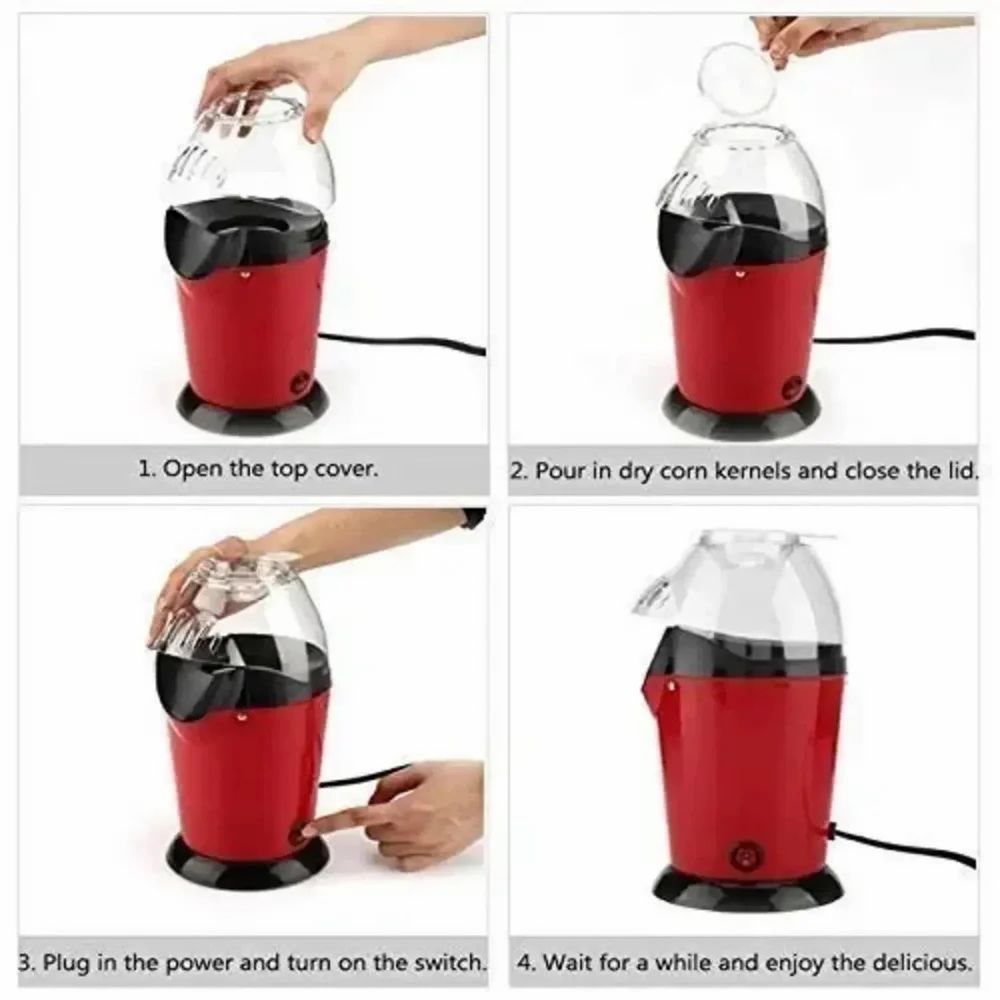 Electric Popcorn Maker | No Oil Required | Easy One-Touch Operation